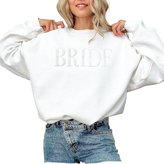 Bride Sweatshirt - Engagement Gift - Bride Sweatshirts For Women - Bride Crewneck Sweatshirt - We... | Amazon (US)