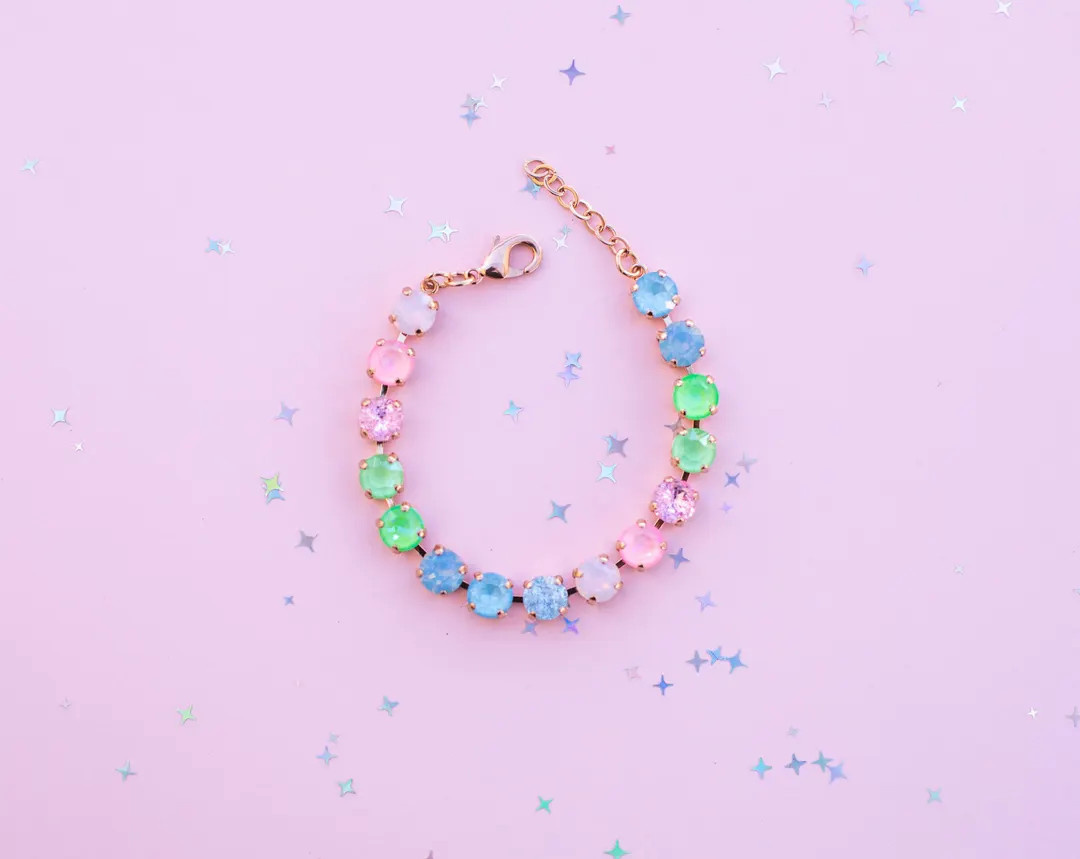 Blooming Fields 8mm Crystal Bracelet- Choose Setting Color and Length - Etsy | Etsy (US)