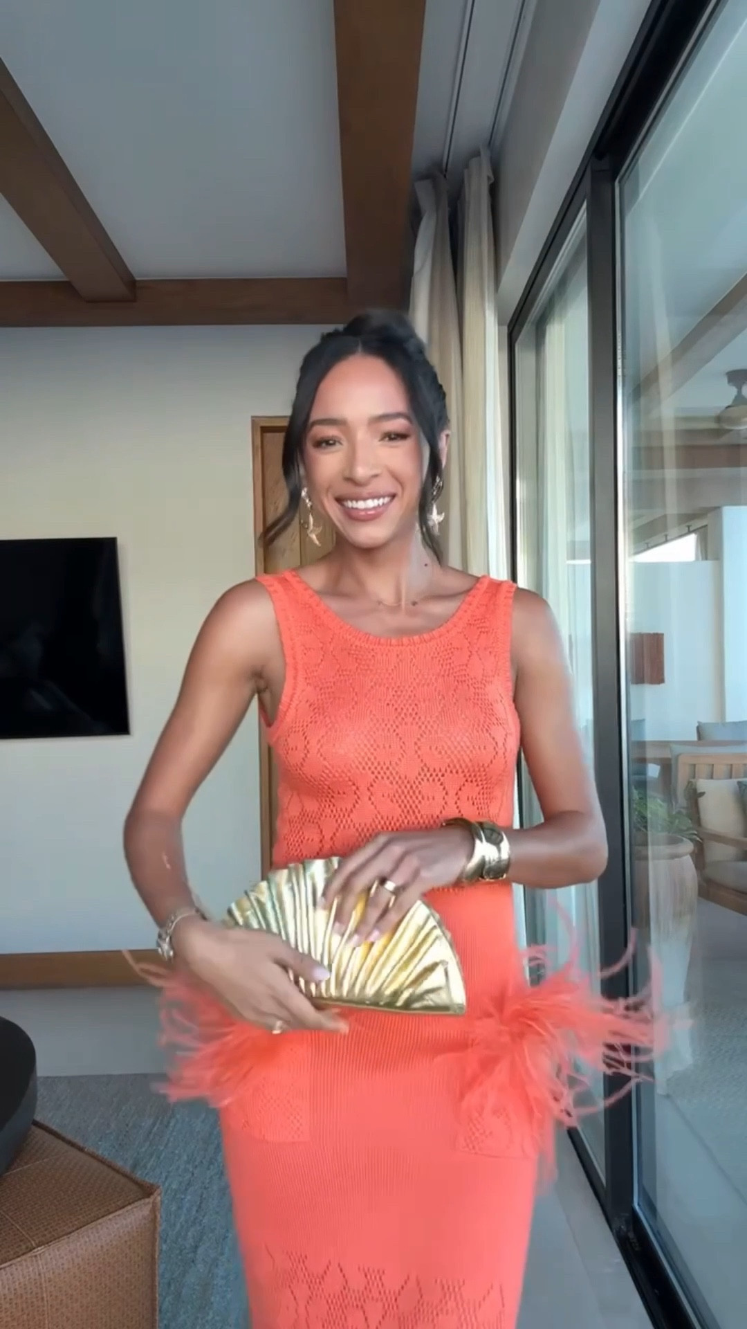 Dinner in Cabo vacation outfit 🧡 size S dress - size down if between sizes bc it stretches with wear! Vacation outfit Dinner outfit Resortwear 

#LTKSeasonal