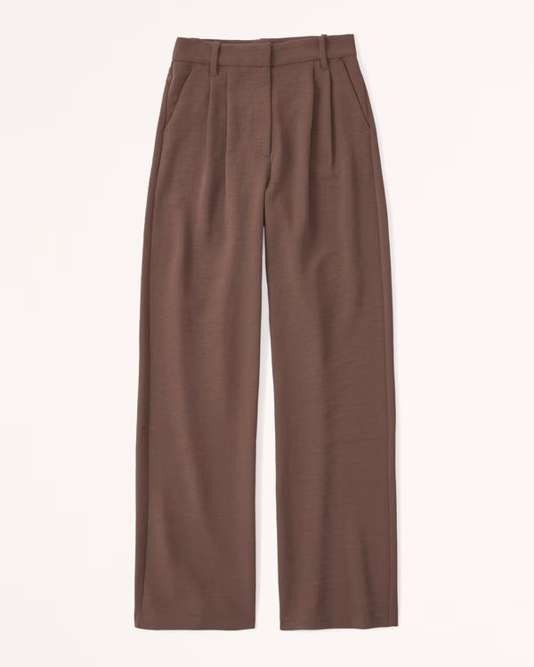 A&F Sloane Tailored Premium Crepe Pant | Abercrombie & Fitch (US)