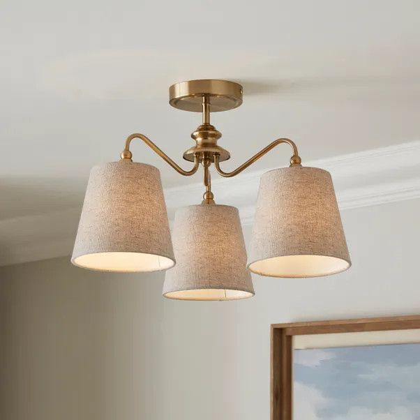 Enid 3 Light Semi Flush Ceiling Light | Dunelm (migrated)