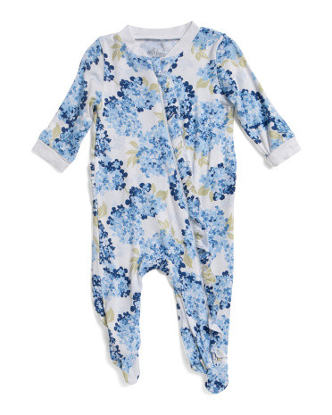 Infant Girls Hydrangea Footed Coveralls | TJ Maxx
