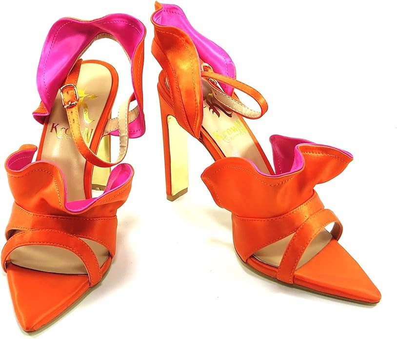 Alexis Pumps, Orange and Pink Open Toe Heels | Amazon (US)