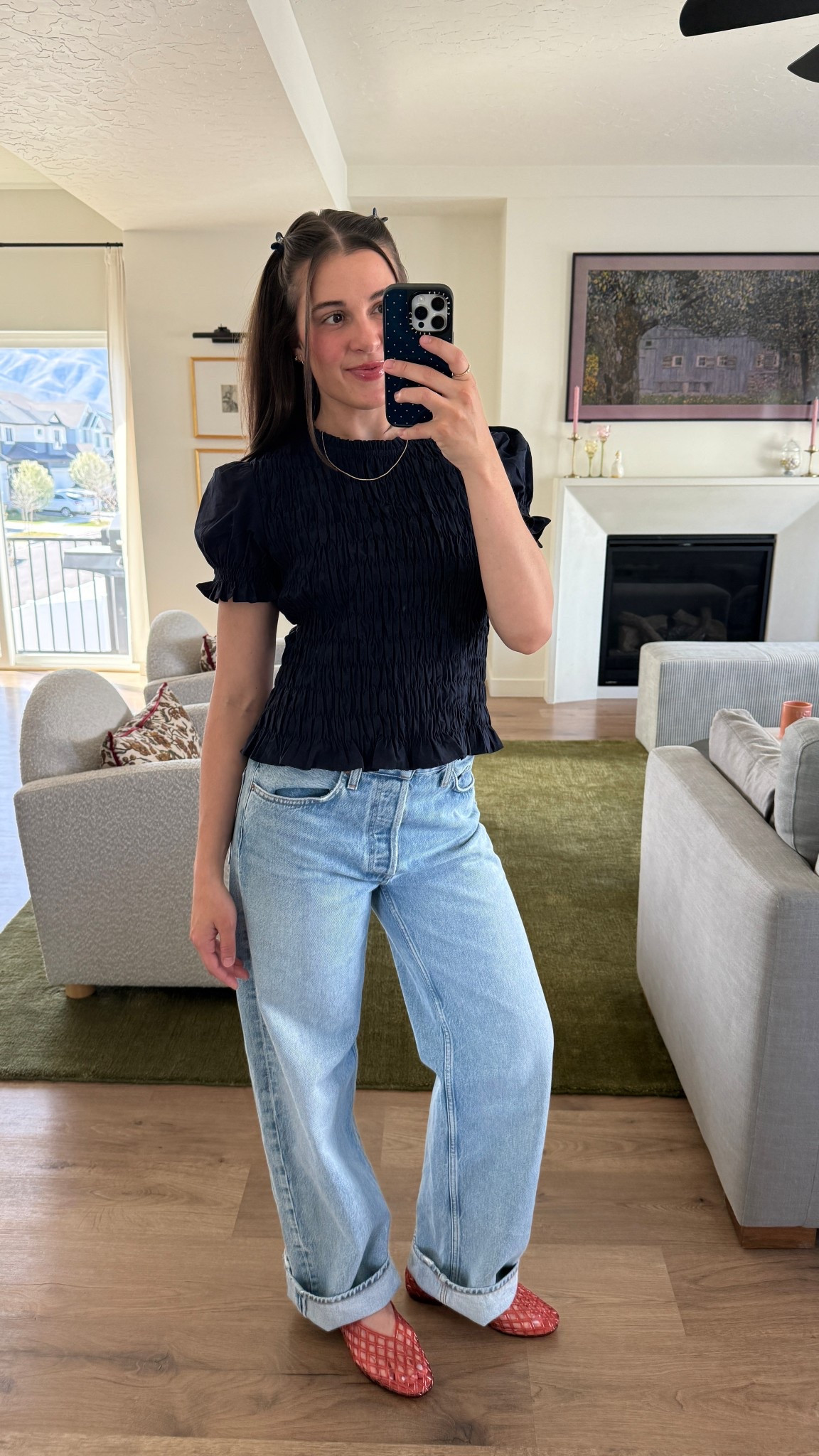 Top is old haven haus not sure if they still have🥲 arc jeans are a 26! Dolce vita jellies are tts❣️

#LTKootd
