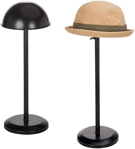 MyGift Metal Dome-Shaped Adjustable Height Hat Stands, Wig Display Racks, Set of 2 | Amazon (US)