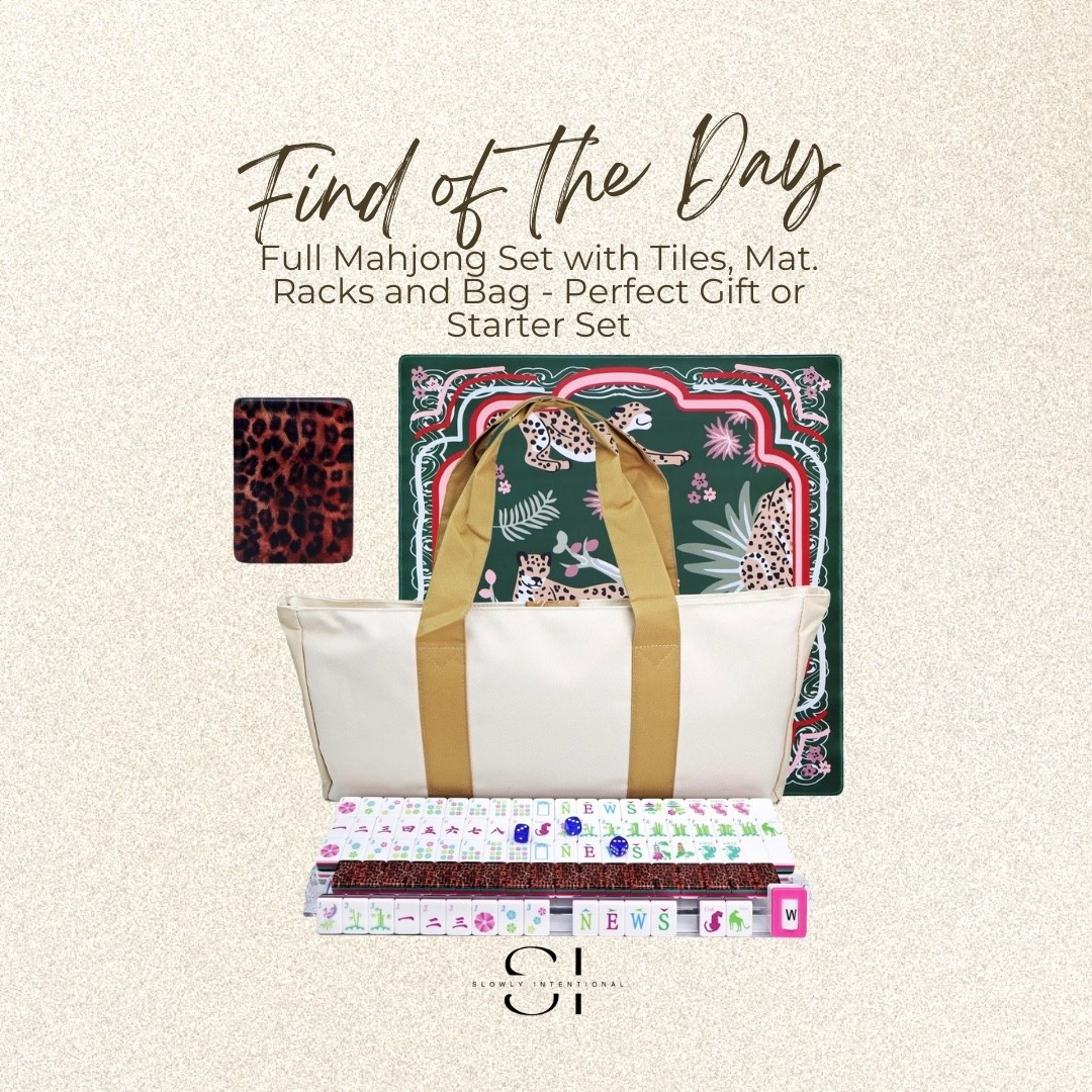 Great Mahjong Gift or starter set with everything you need and a bag to carry it all in. Amazon find, mahjong for less, mahjong set, game night essentials, aesthetic games, mahjong accessories, gift guide, hostess gift, leopard print, girls night in, mahjong starter kit, trendy gifts

#LTKmomlife