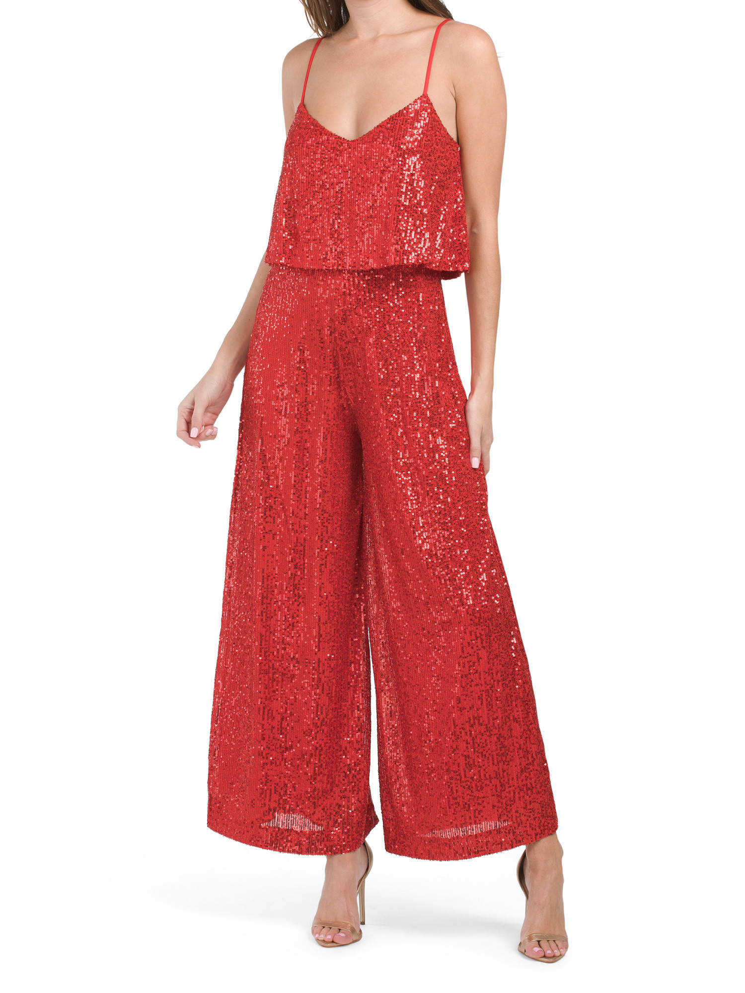 Tara Sequin Popover Jumpsuit | TJ Maxx