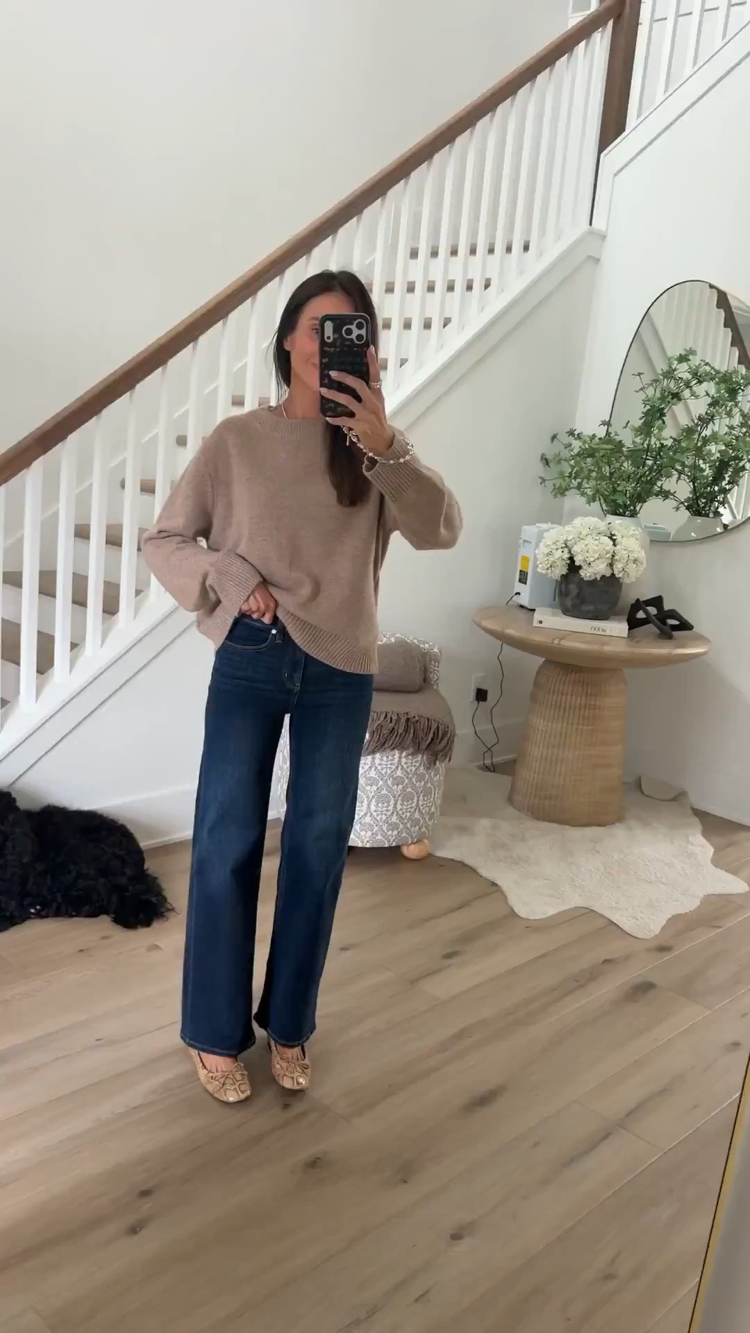 These jeans give you that Mother denim look for way less. I love the dark wash, flattering wide leg shape, and how easily they pair with a simple sweater and flats for fall.

Mother jeans inspired, designer inspired denim, wide leg jeans, dark wash jeans, fall denim, affordable jeans, women’s jeans, casual fall outfit, denim outfit, fall fashion, annabrstyle