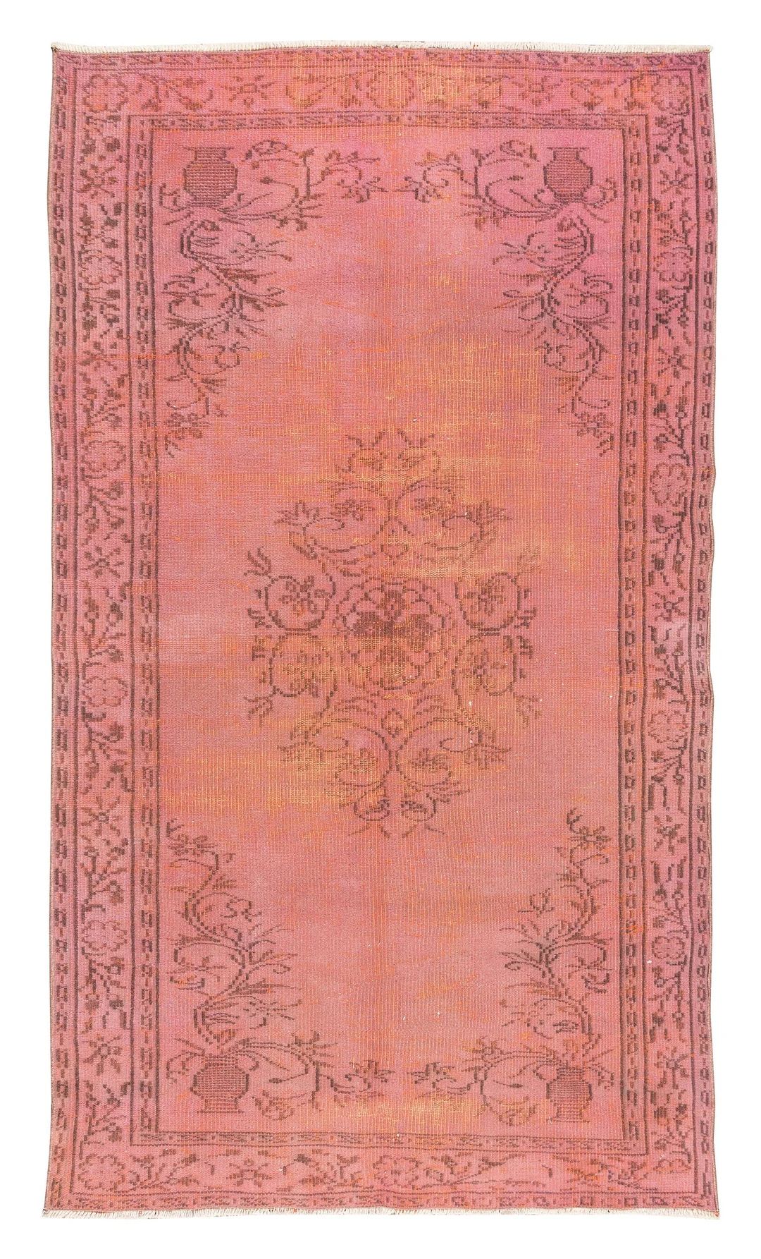 Pink Overdyed Rug 4.6' x 8' (142 x245 cm) Turkish Handmade Rug, Pink Vintage Carpet, Over-dyed Ar... | Etsy (CAD)