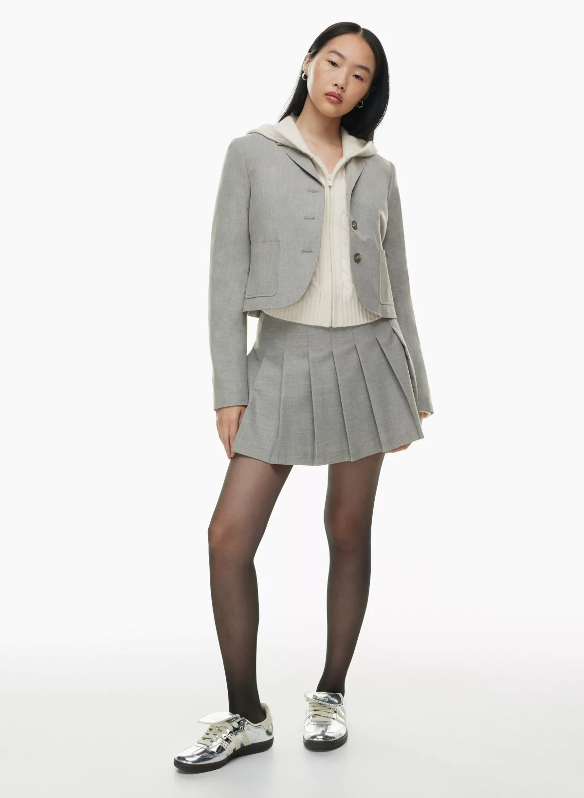 OLIVE MICRO PLEATED SKIRT | Aritzia