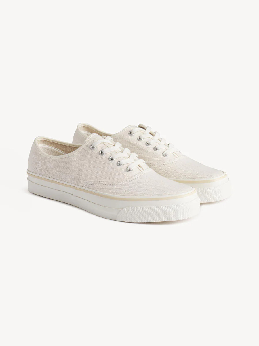 Seeded Natural Herringbone Moonstar Deck Shoe - Buck Mason- Modern American Classics | Buck Mason