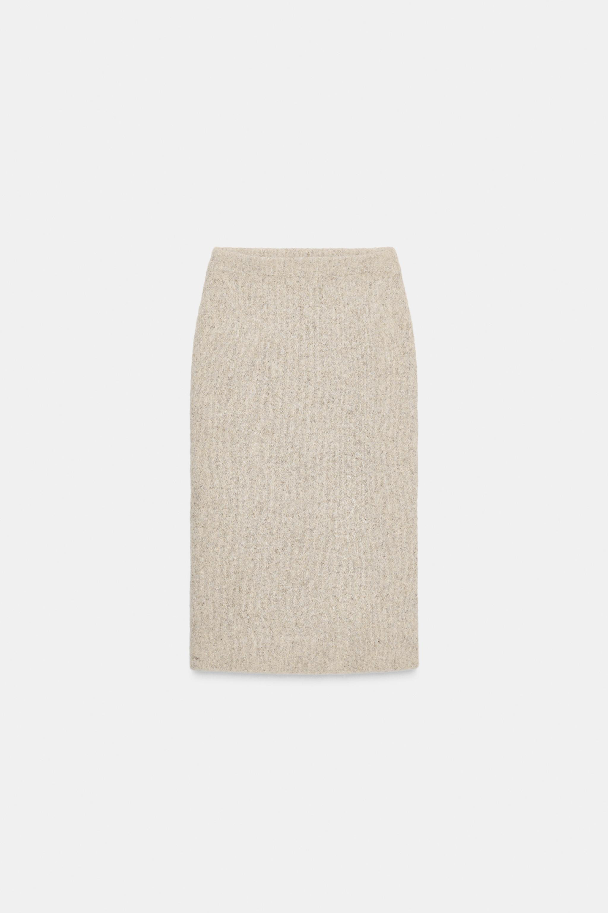 BRUSHED EFFECT KNIT MIDI SKIRT | Zara US