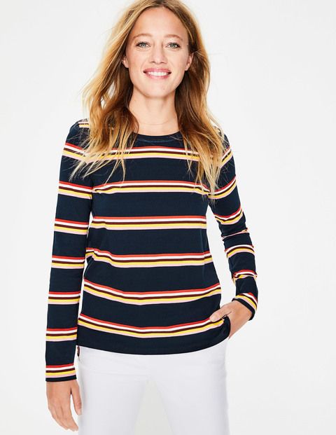 Crew Neck Breton (Navy Multi) | Boden (US)