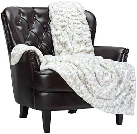 Chanasya Ruched Luxurious Soft Faux Fur Throw Blanket - Fuzzy Plush and Elegant with Reversible Mink | Amazon (US)