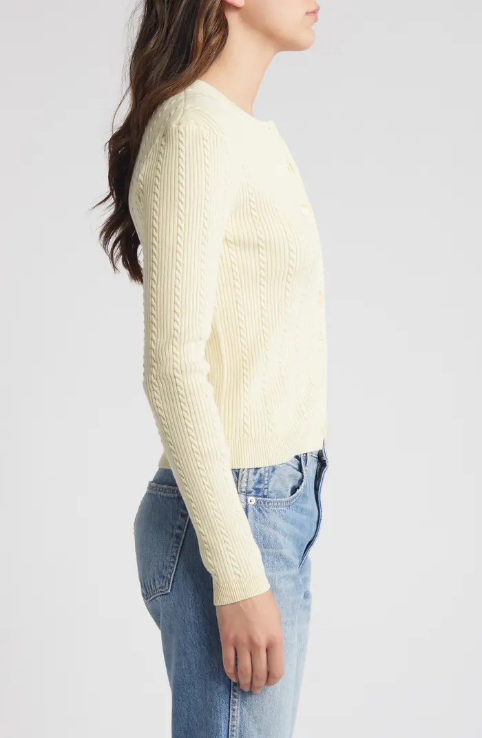 Reformation Natalie Cable Stitch Cardigan Sweater | Nordstrom | Nordstrom
