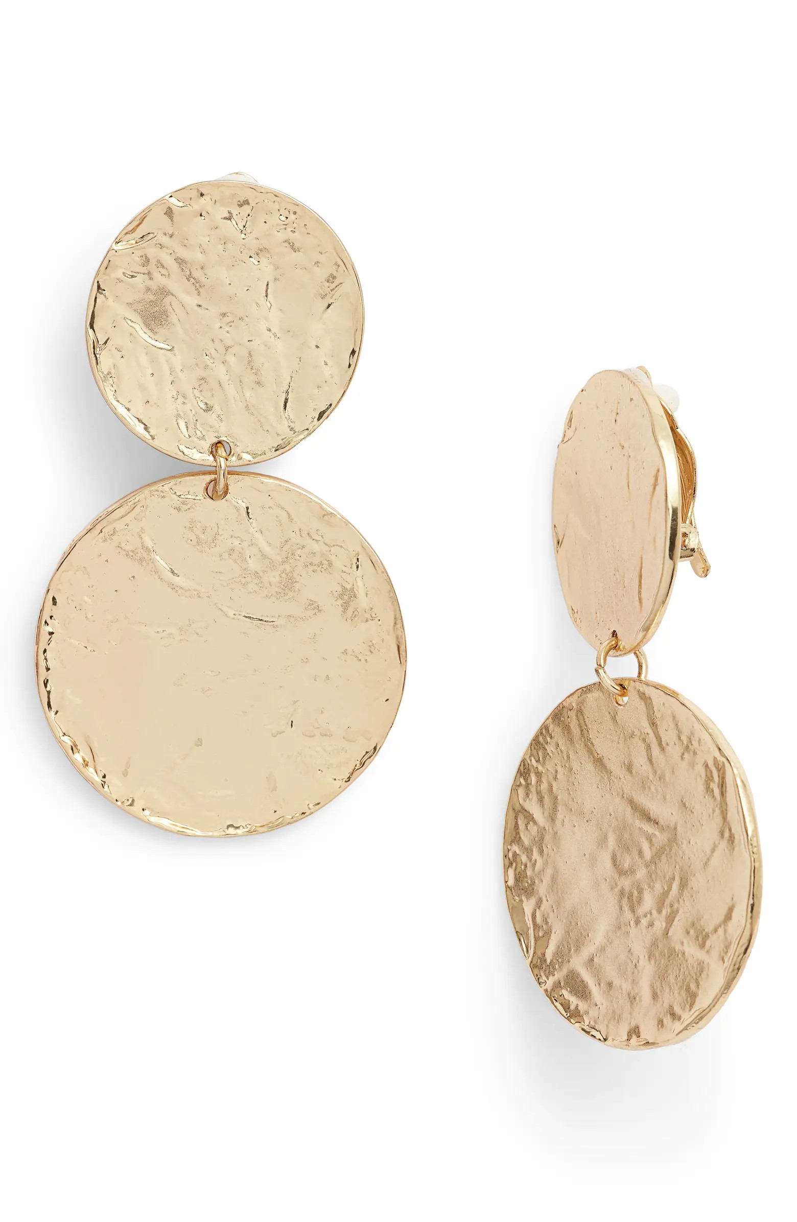 Aimee Large Disc Clip Earrings | Nordstrom