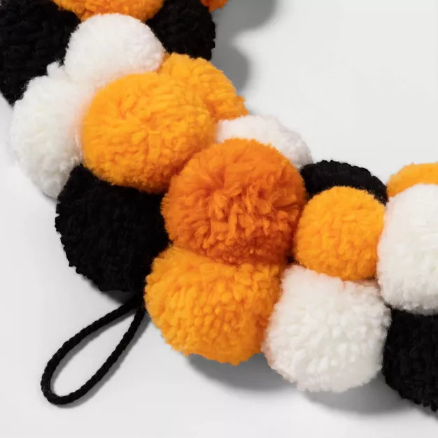 Falloween Pom Pom Halloween Wreath - Hyde & EEK! Boutique™ | Target