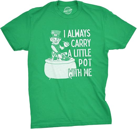 Mens I Always Carry A Little Pot with Me T Shirt Funny Saint Patricks Day Patty | Amazon (US)