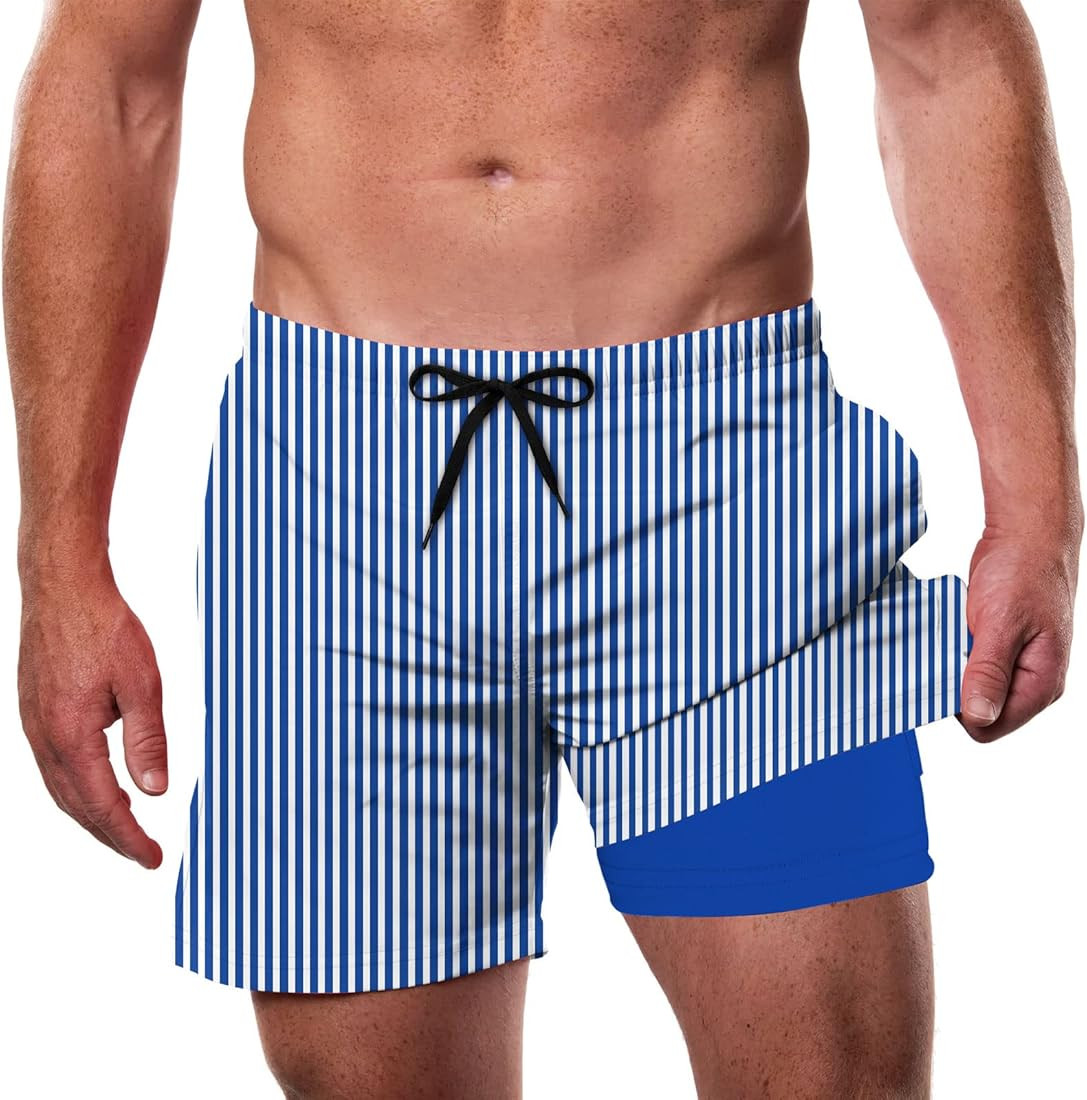 Cozople Swim Trunks Men Bathing Suit with Compression Liner 5.5'' Boxer Brief Lined Quick Dry Swi... | Amazon (US)