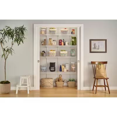 ClosetMaid ShelfTrack Pantry 4-ft to 4-ft x 16.75-in White Wire Closet Kit | Lowe's