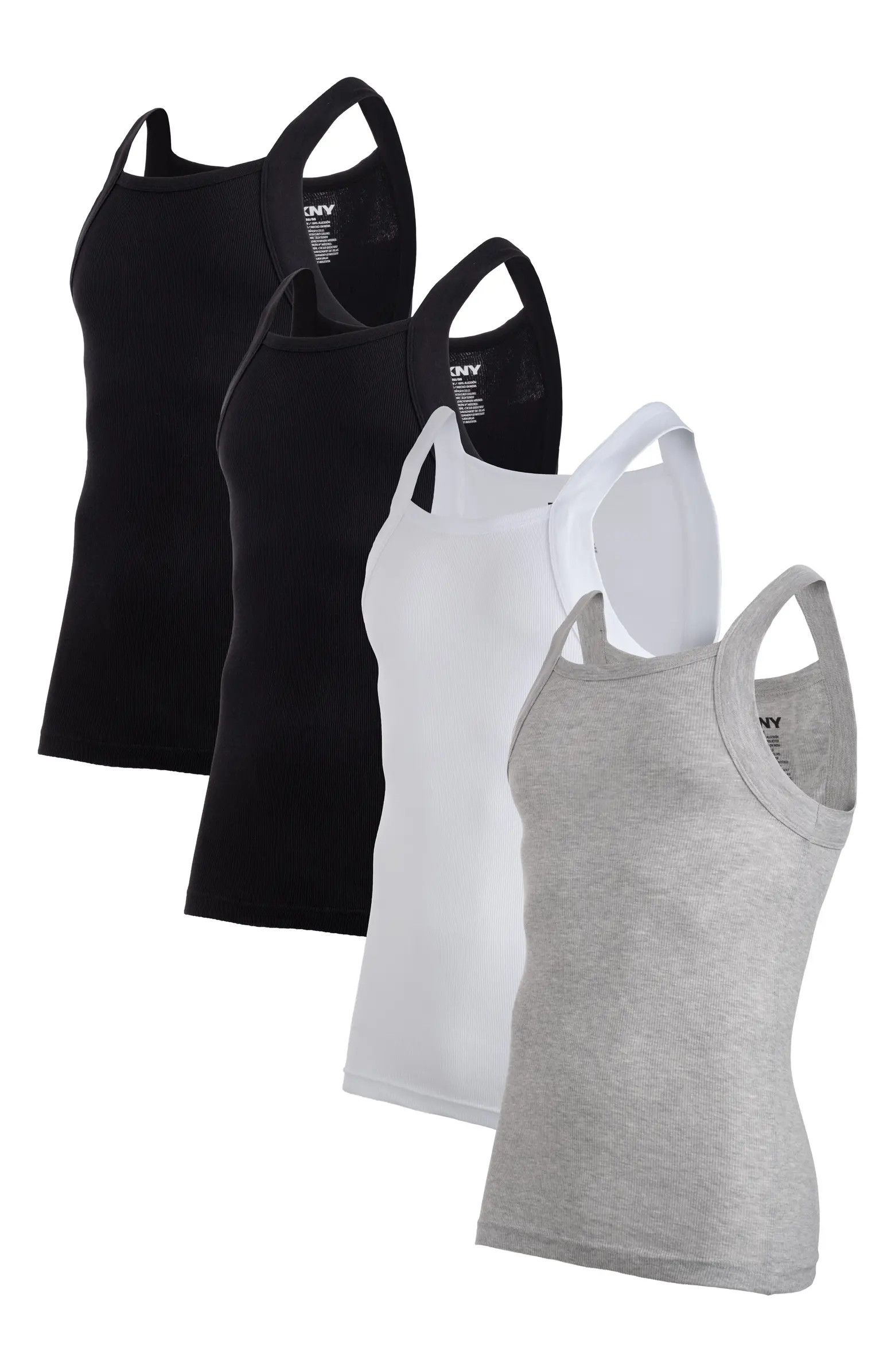 DKNY Pack of 4 Cotton Rib Tanks | Nordstromrack | Nordstrom Rack