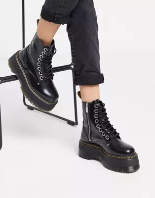 Dr Martens Jadon Max chunky flatform boots in black | ASOS (Global)