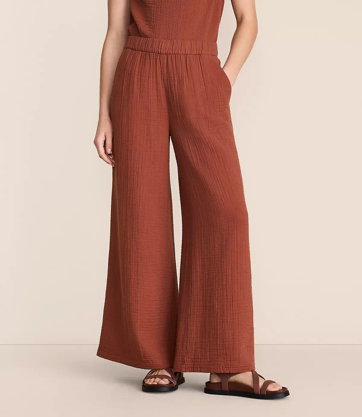 Lou & Grey Triple Cloth Palazzo Pants | LOFT