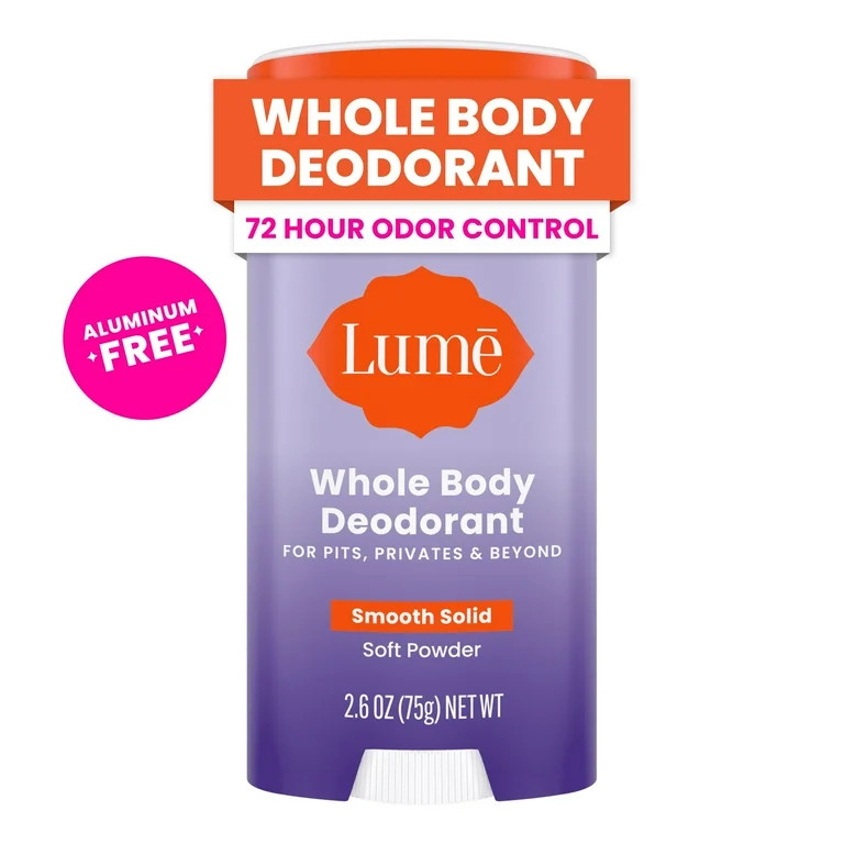 Lume Whole Body Women’s Deodorant - Smooth Solid Stick - Aluminum Free - Soft Powder - 2.6oz | Walmart (US)