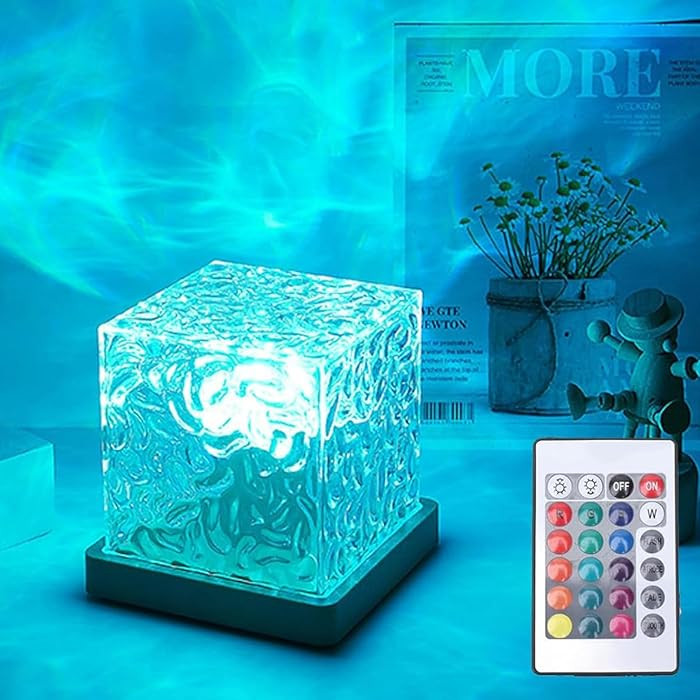 Ocean Wave Projector Light, 16-Color LED Cube Lamp & Remote, 3D Holographic Water Ripple, Romanti... | Amazon (US)