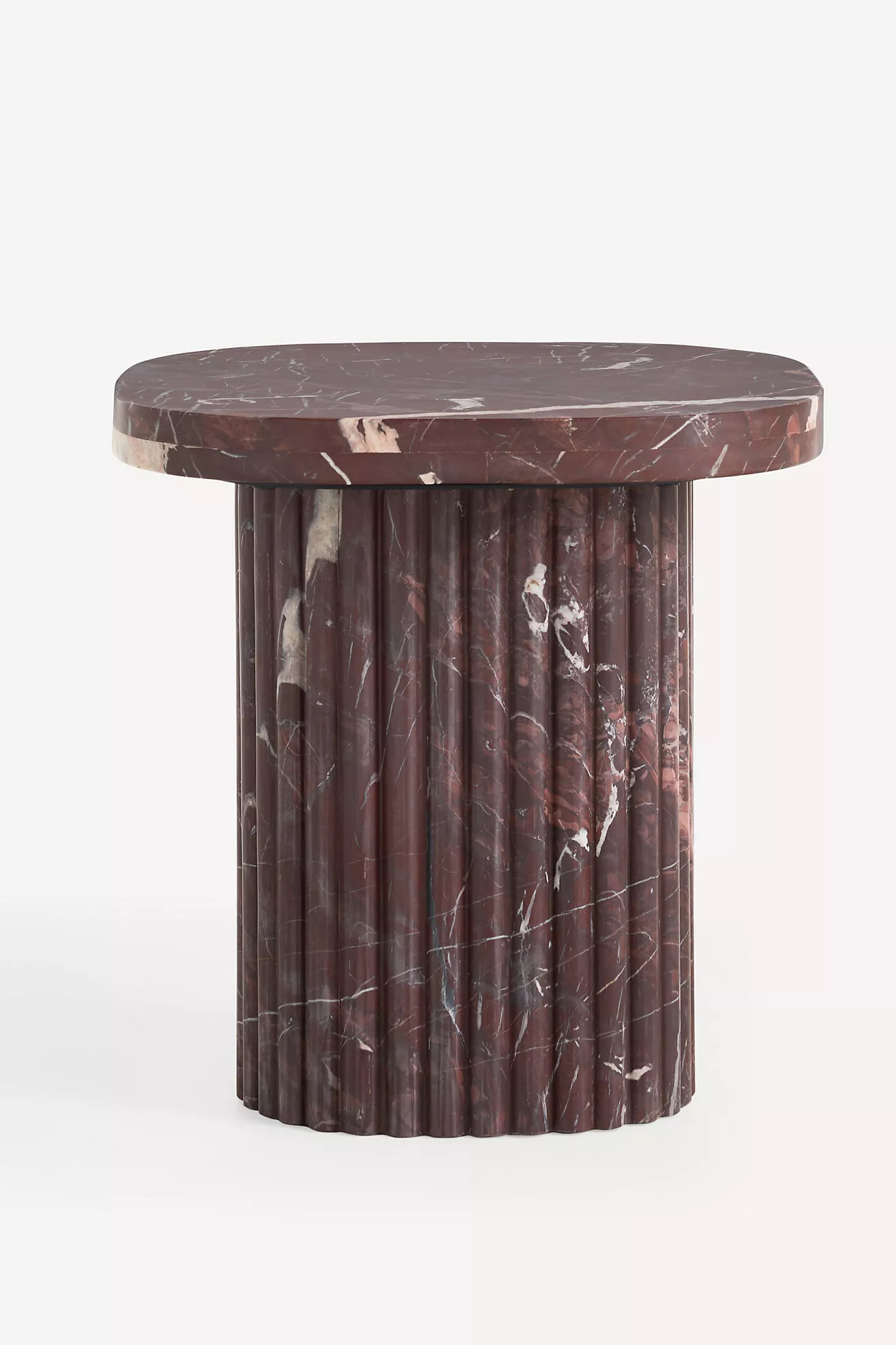Kanta Square 18" Fluted Marble Side Table | Anthropologie (US)