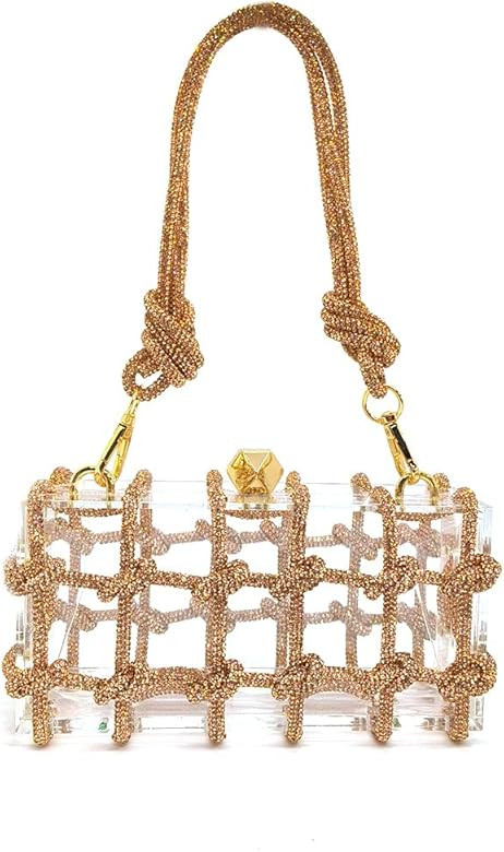 Clear Acrylic Bag Rhinestone Acrylic Clutch Crystal Evening Purses for Women Glitter Handbag for ... | Amazon (US)