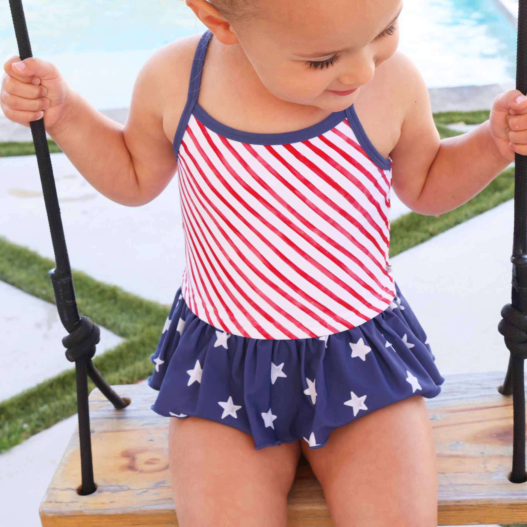 Two Piece Strappy Tankini | Star-Spangled Summer | Caden Lane