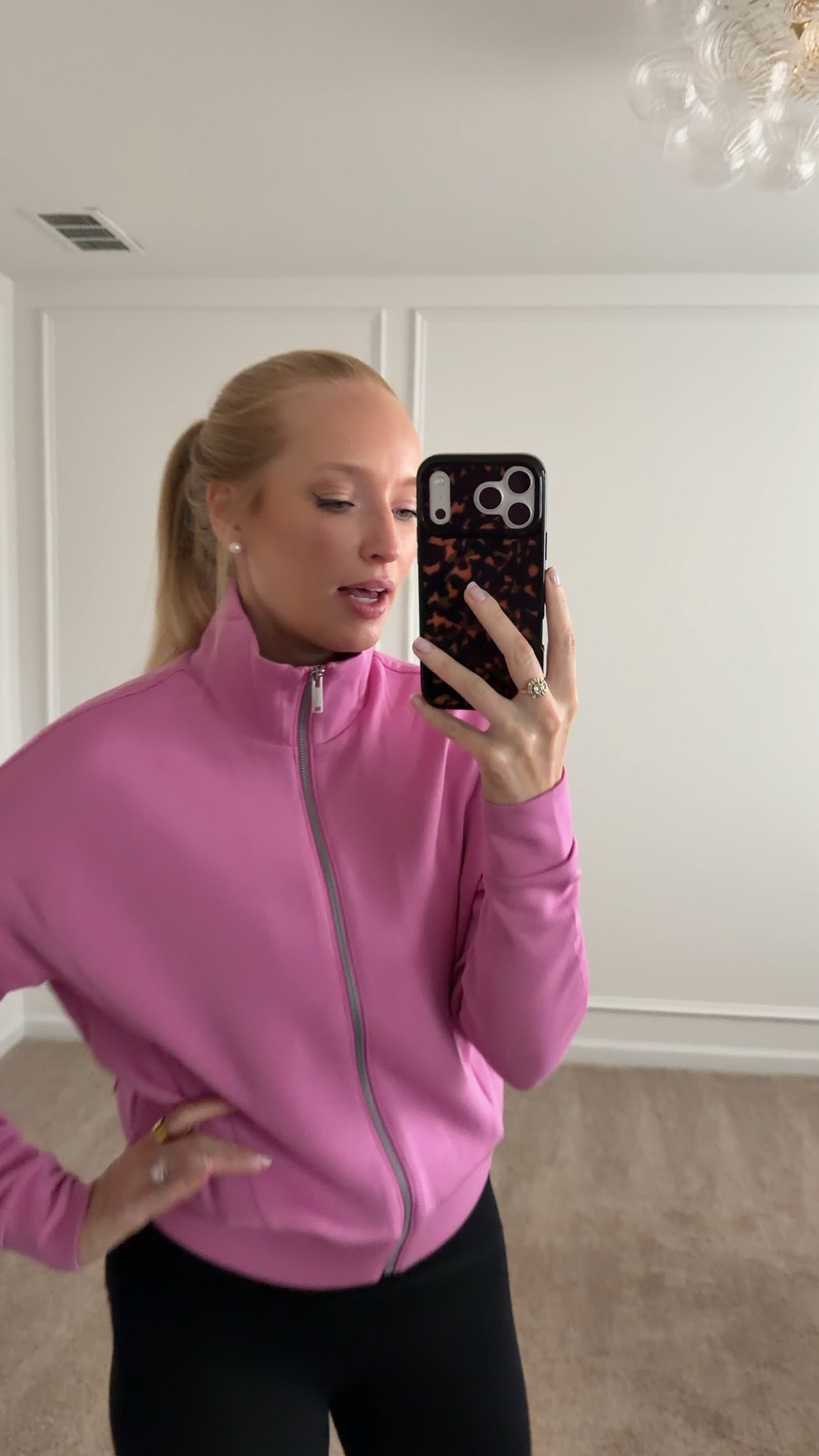 What I wore for a walk! I’ve size up to a medium in these leggings and they’re my favorite for working out!! So flattering - use code AMANDAJOHNXSPANX for 15% off your first purchase. Wearing a size small in my zip jacket 

#LTKActive #LTKfitnessgoals #LTKootd