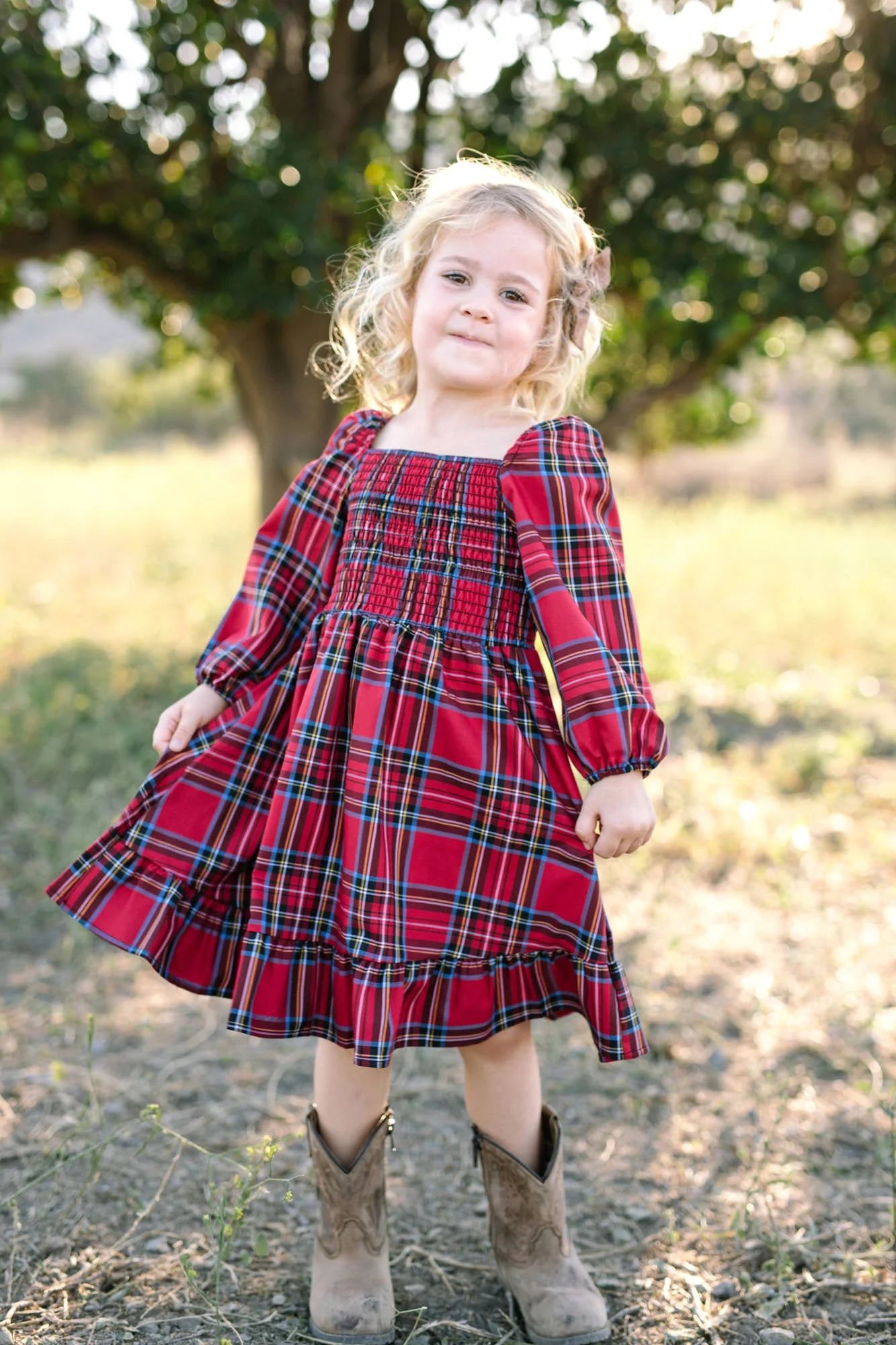 Mini Carol Plaid Dress | Morning Lavender