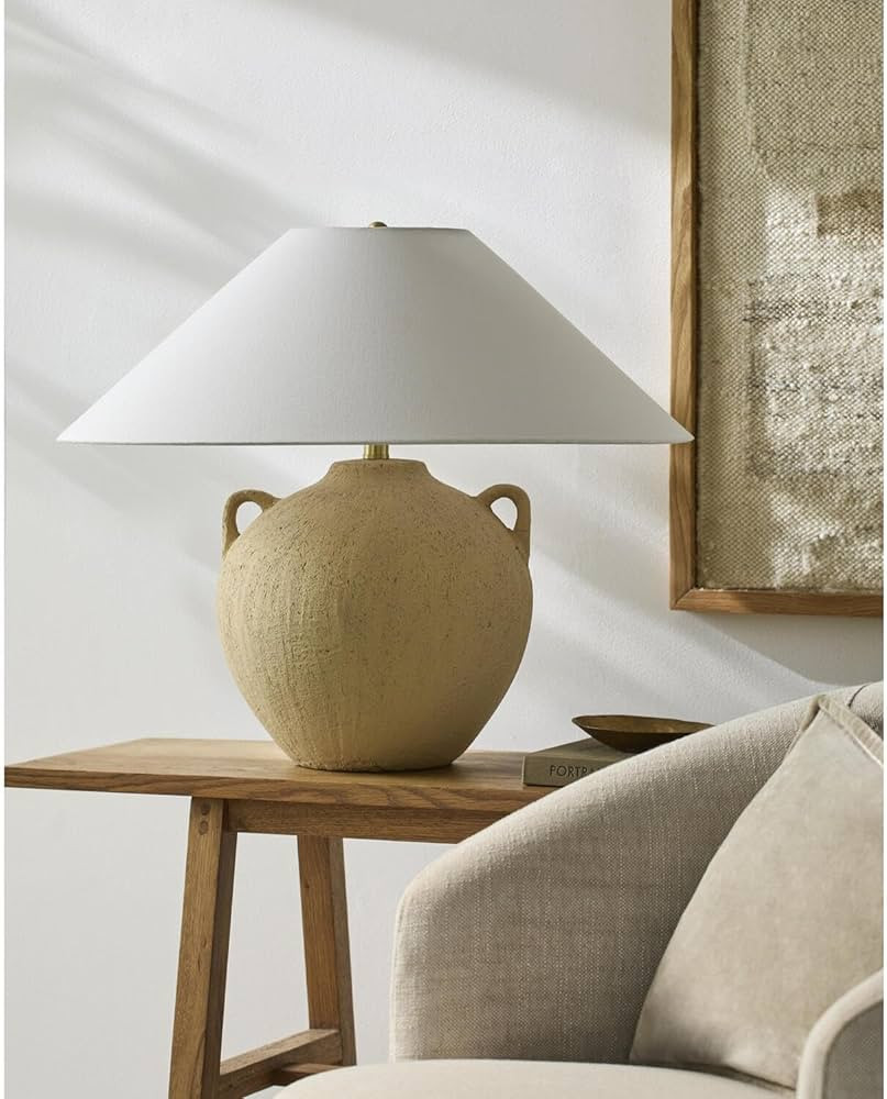 Livabliss x Galey Alix Araya Vintage Clay Jar Table Lamp, 22" H x 22" W x 22" D, Tan | Amazon (US)