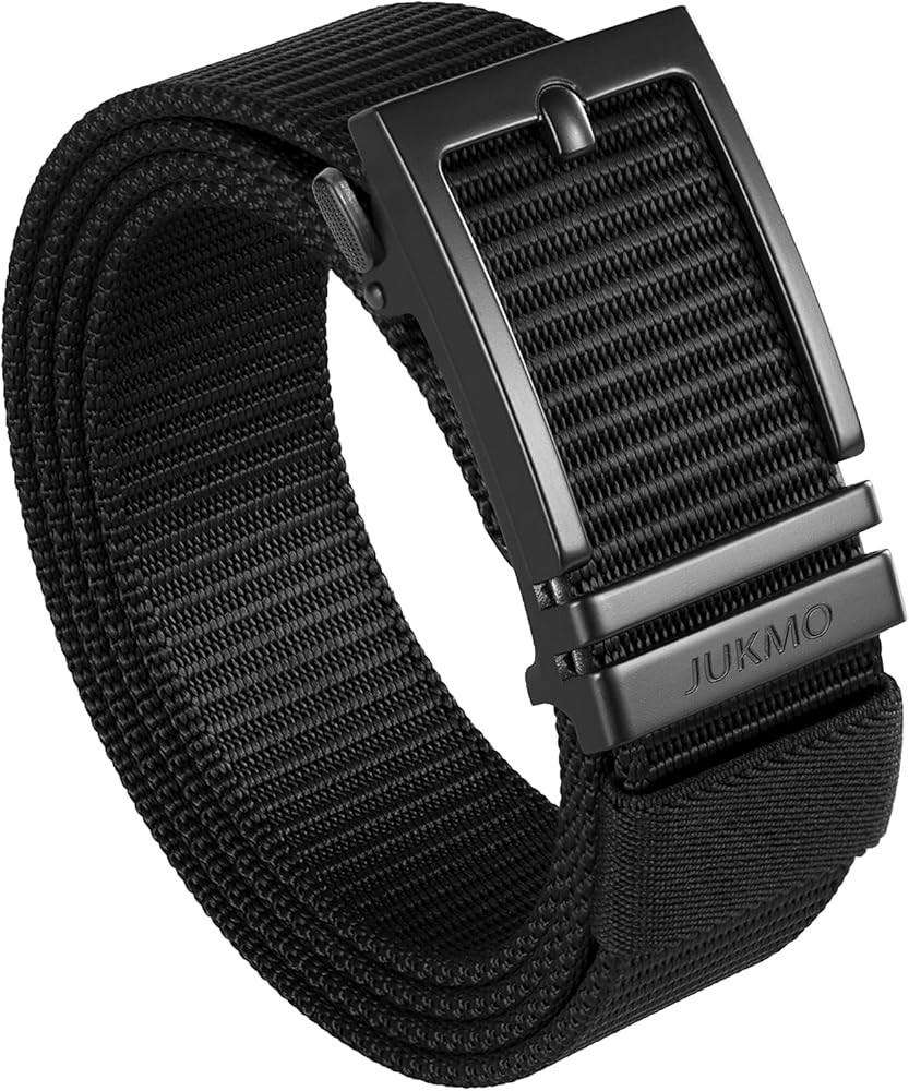 JUKMO Ratchet Golf Belt for Men, Nylon Web Tactical Belt with Automatic Slide Buckle | Amazon (US)