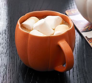 Pumpkin Shaped Stoneware Mugs | Pottery Barn (US)