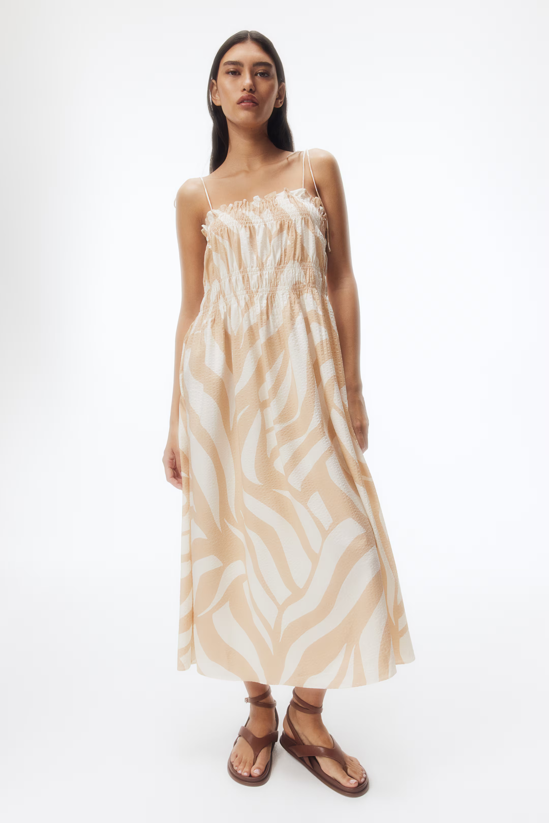 Smocked Dress with Tie Shoulder Straps | H&M (US + CA)