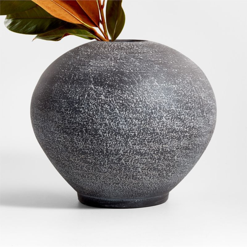 Ophelia Matte Black Round Vase 12" Crate&Barrel Finds Crate&Barrel Deals Crate&Barrel Sales | Crate & Barrel