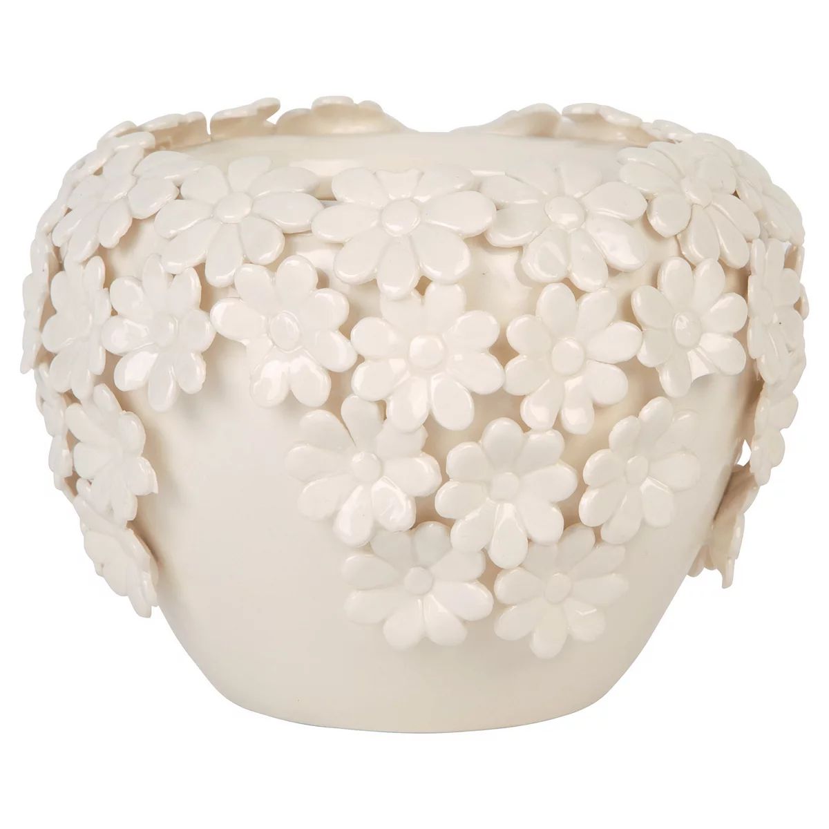 Home Essentials Short Appliqued Allover Floral Vase Table Décor | Kohl's