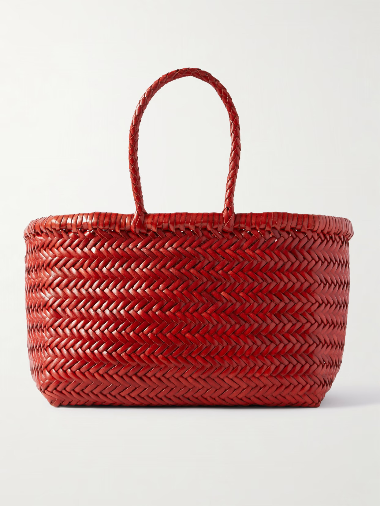 Dragon Diffusion - Bamboo Triple Jump Small Woven Leather Tote - Red | NET-A-PORTER (UK & EU)