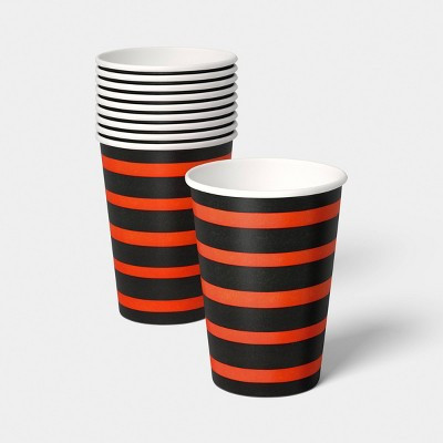 Orange Striped Disposable Cups 4.25" - 10ct - Hyde and EEK! Boutique™ | Target