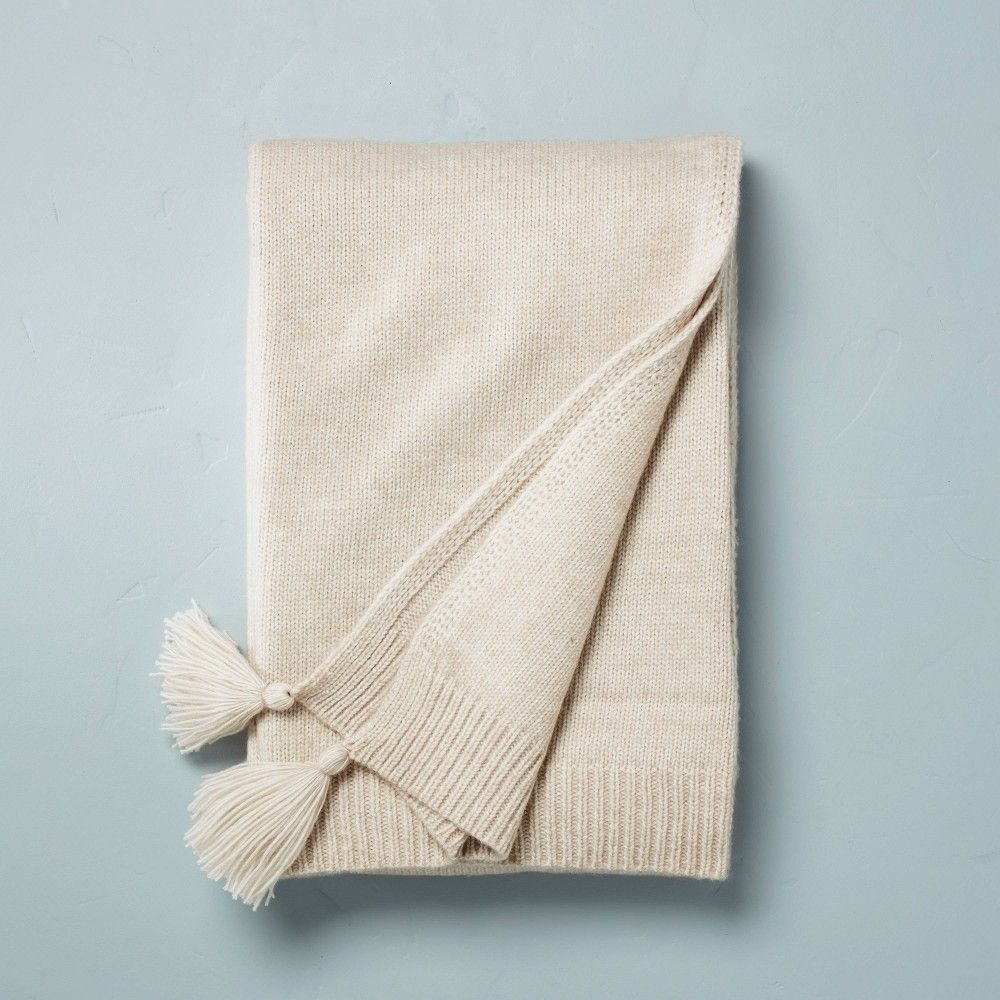 Knitted Solid Bed Throw Blanket Twilight Taupe - Hearth & Hand with Magnolia | Target