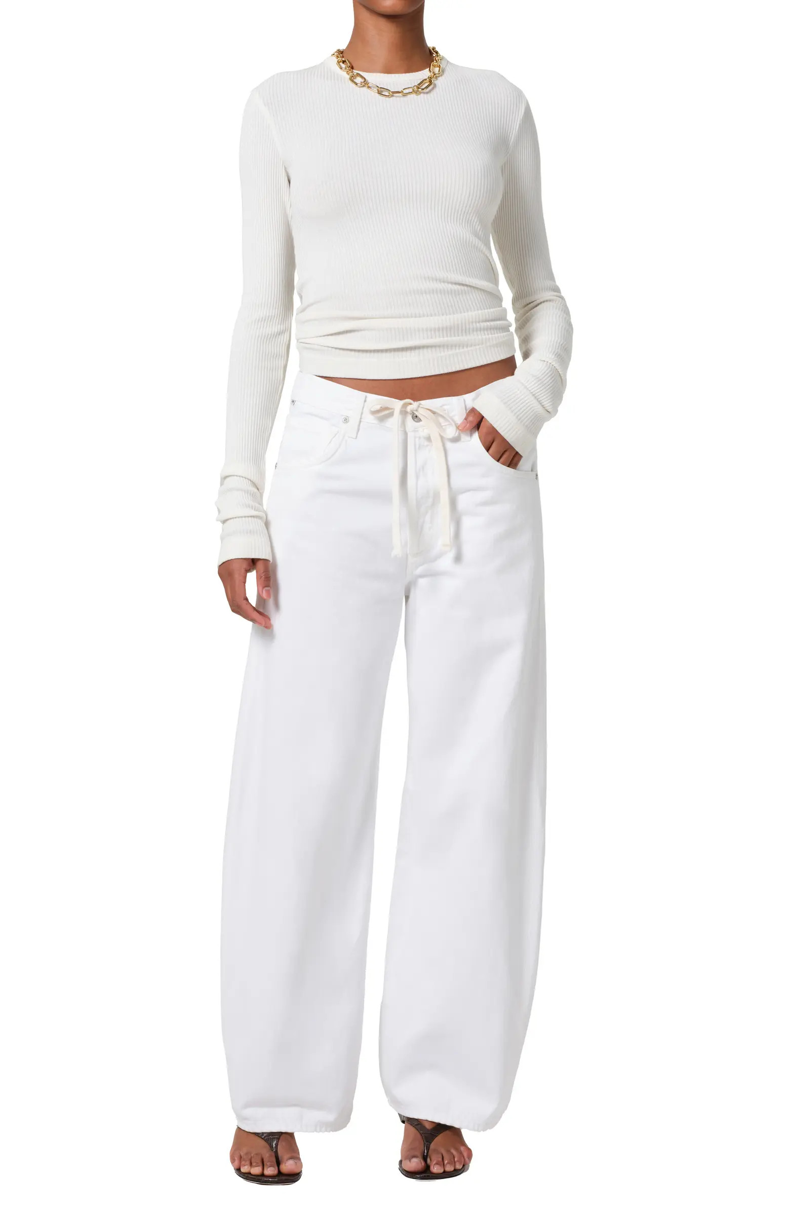 Citizens of Humanity Brynn Drawstring High Waist Wide Leg Jeans | Nordstrom | Nordstrom