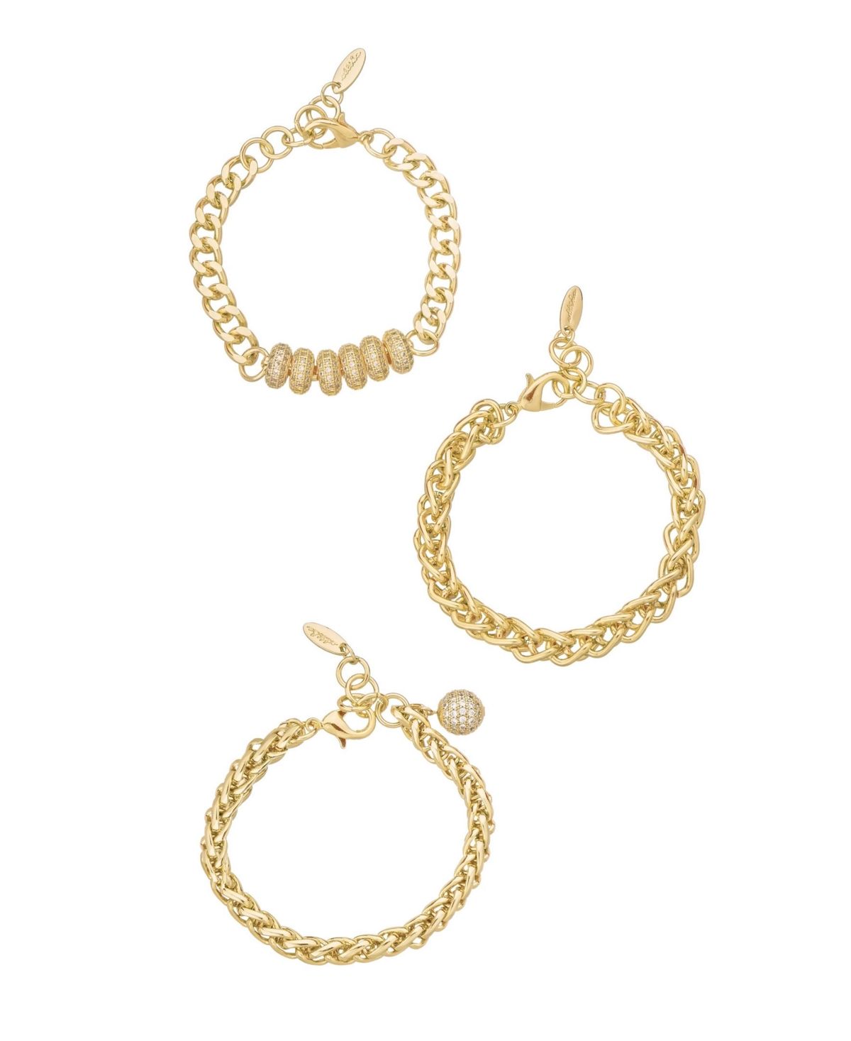 Ettika Gold-Plated Chain Stacking Bracelet Set of 3 | Macys (US)