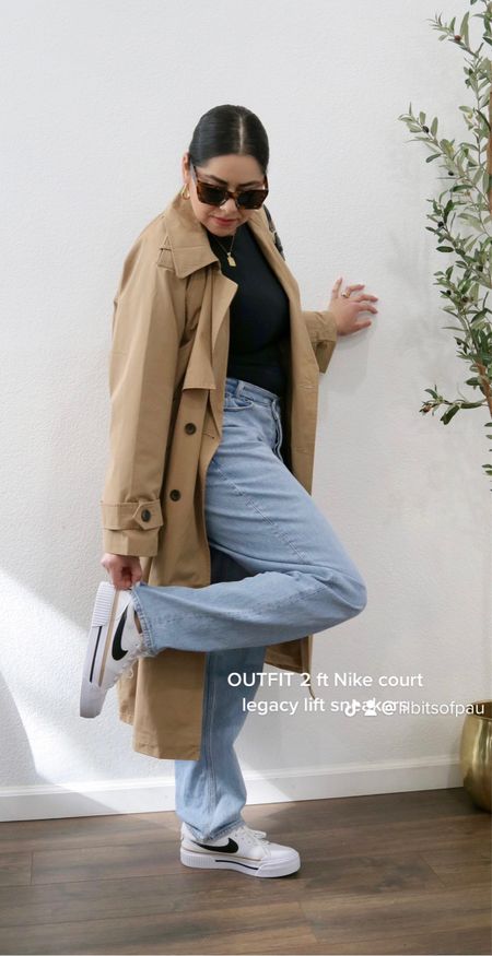 Nike court legacy lift sneakers paired with dad jeans, long trenchcoat outfit, tik tok fit check

#LTKshoecrush #LTKstyletip #LTKSeasonal