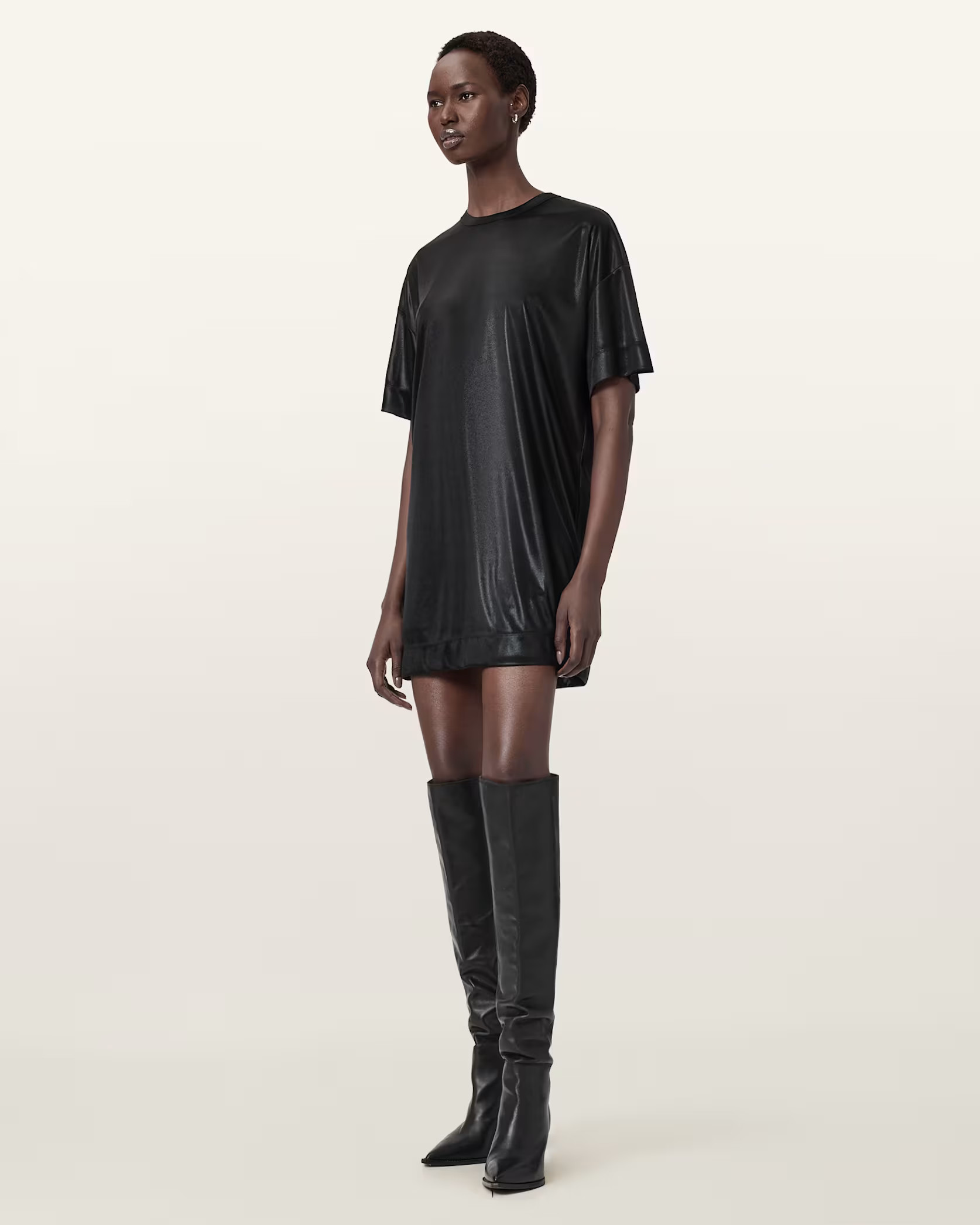 Sparkle Mini T-Shirt Dress Black | ALLSAINTS US | AllSaints US
