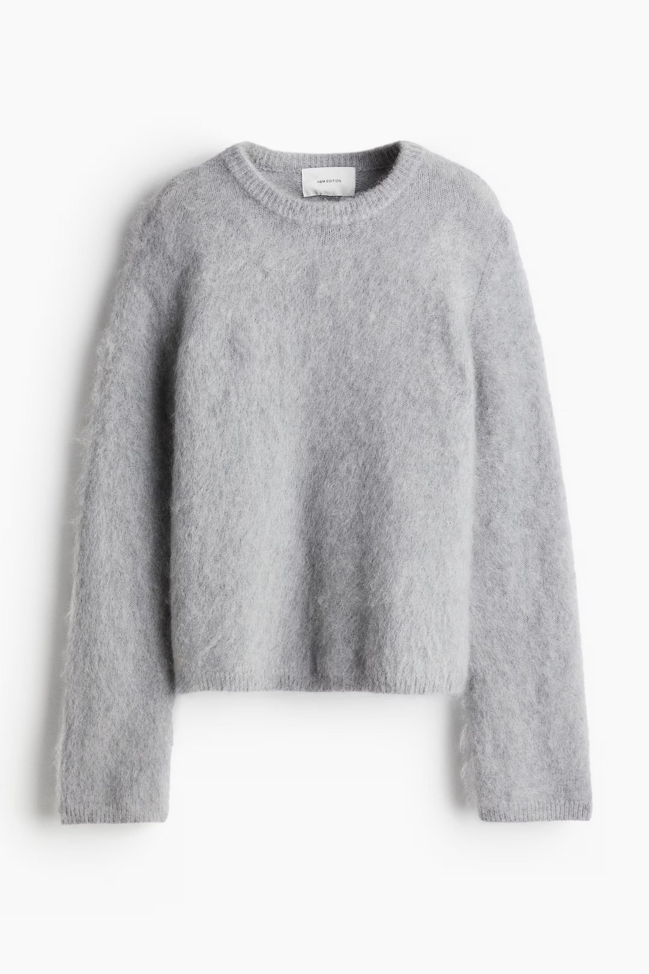 Jersey en mezcla de mohair - Cuello redondo - Manga larga - Gris claro - MUJER | H&M ES | H&M (FR, IT, ES, PT, BE)