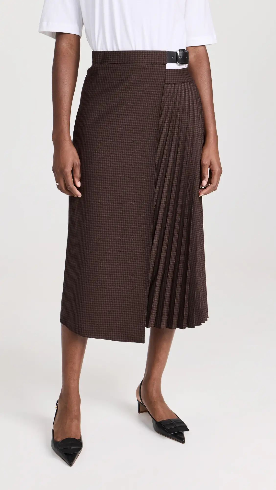 Tibi Jett Suiting Pleated Wrap Skirt | Shopbop | Shopbop