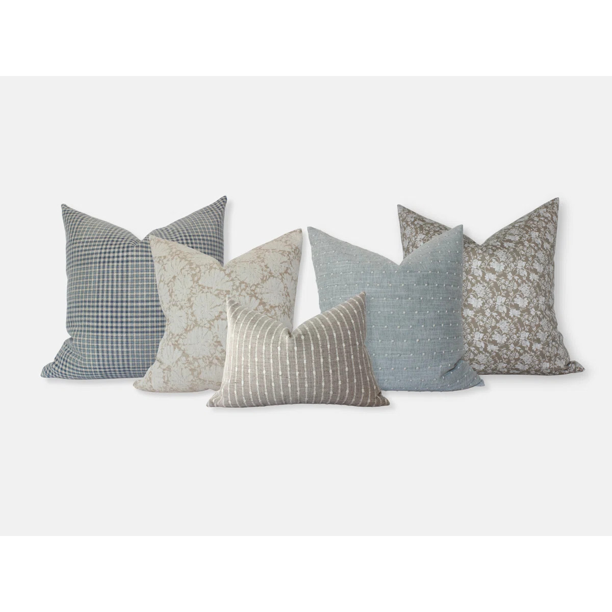 Textileish Throw Pillow Covers Set in Blue, Pillow Combination Set Cream Blue | Wayfair | Wayfair North America